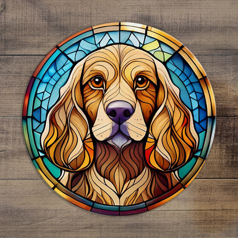 Cocker Spaniel Golden Glass Suncatcher Worktop Saver